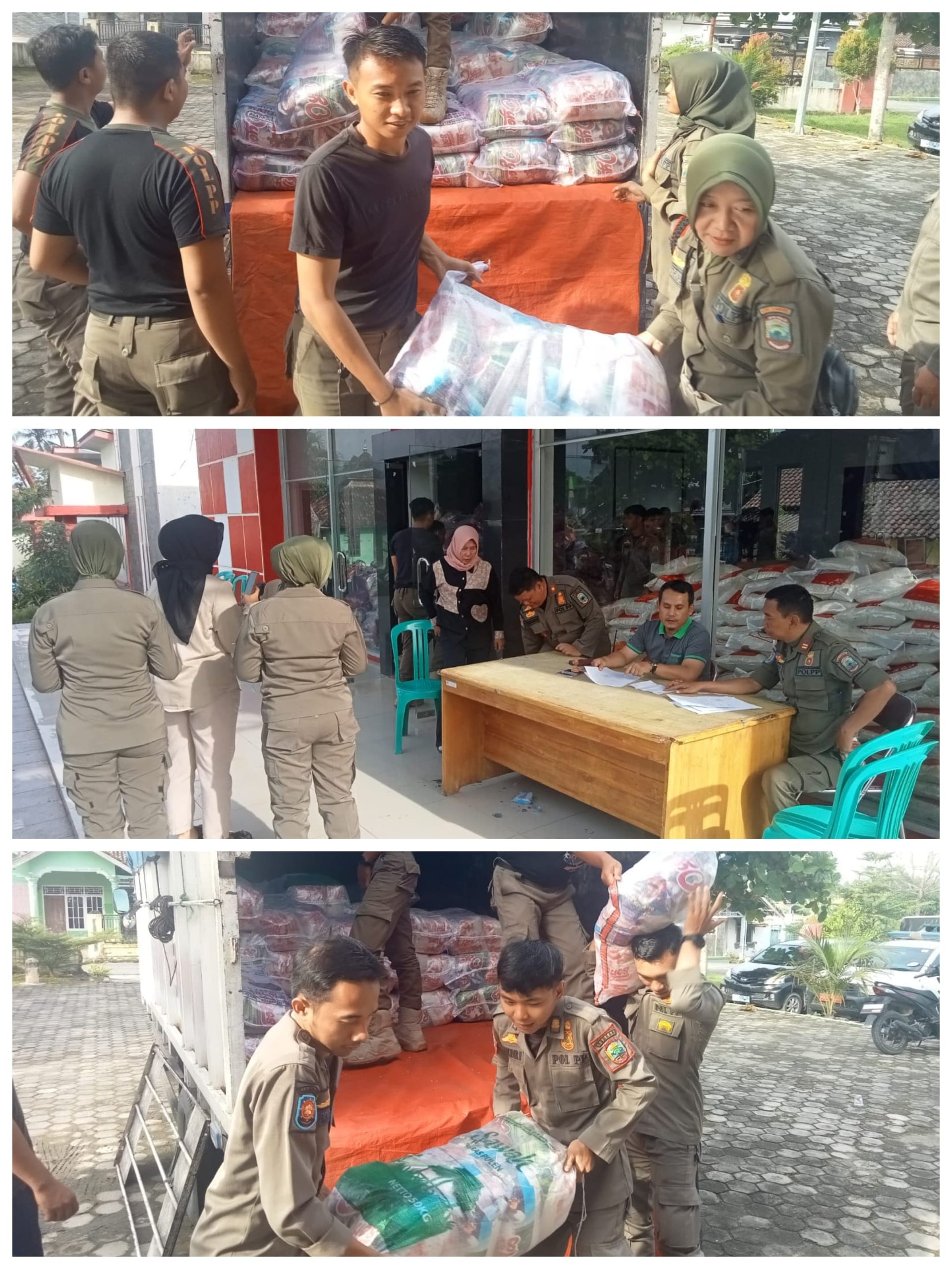 TRC Sat Pol PP Lampung Selatan Distribusikan Bantuan dari Kementerian Pangan