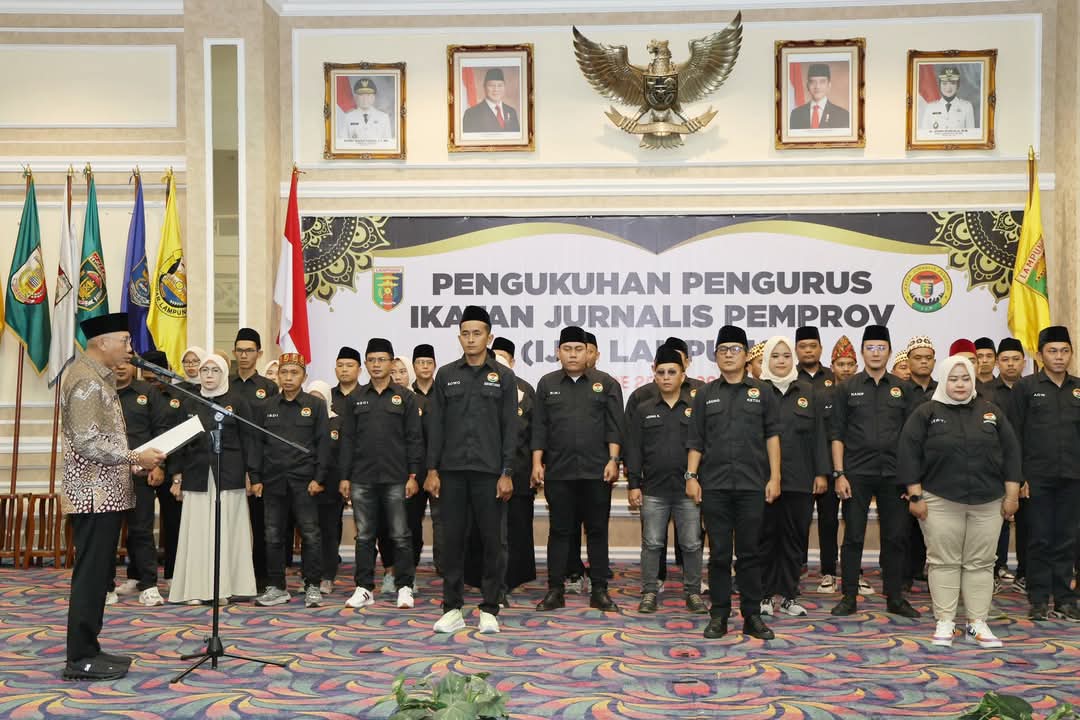 IJP Lampung Dikukuhkan, Gubernur Dorong Sinergi Jurnalis dan Pemerintah
