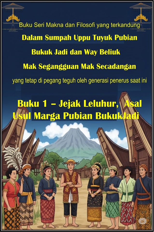Buku Seri Makna dan Filosofi Yang Terkandung Dalam Sumpah Uppu-Tuyuk Pubian Bukuk Jadi dan Way Beliuk : Mak Segangguan Mak Secadangan, Yang Tetap di Pegang Teguh Oleh Generasi Penerus Saat Ini. Buku 1 – Jejak Leluhur, Asal Usul Marga Pubian BukukJadi Oleh : Mohammad Medani Bahagianda *)