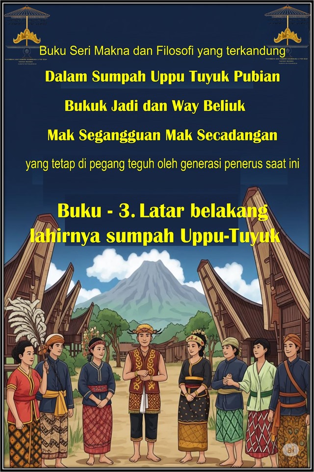 Buku Seri Makna dan Filosofi Yang terkandung Dalam Sumpah Uppu Tuyuk Pubian Bukuk Jadi dan Way Beliuk Mak Segangguan Mak Secadangan yang tetap di pegang teguh oleh generasi penerus saat ini Buku – 3. Latar belakang lahirnya sumpah Uppu-Tuyuk Oleh : Mohammad Medani Bahagianda *)