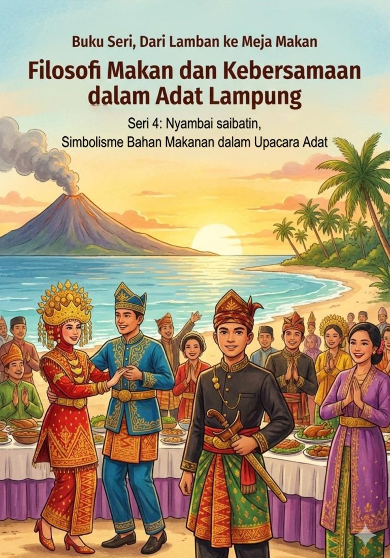 Buku Seri: Dari Lamban ke Meja Makan. Filosofi Makan dan Kebersamaan dalam Adat Lampung. Seri 4: Nyambai saibatin, Simbolisme Bahan Makanan dalam Upacara Adat. Oleh : Mohammad Medani Bahagianda *)