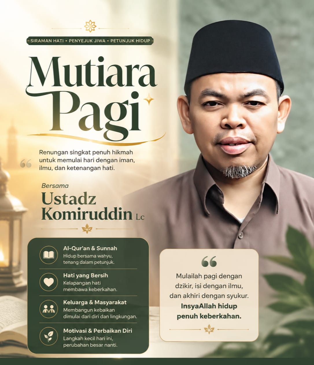 Mutiara Pagi: Ketika Semua Ikatan Dunia Terputus. Tadabbur Surat ‘Abasa Ayat 33–42. Oleh : Ustadz H. Komiruddin Imron, Lc *)